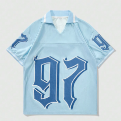 V Neck Loose Sports Short Sleeve Soccer Jersey