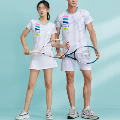 2 Couple Sets Women Men Badminton T Shirt and Short Skirt Set