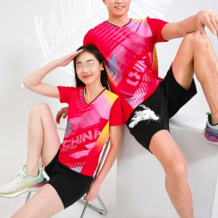 3 Couple Sets Short Sleeve Men and Women T Shirt Shorts for Badminton