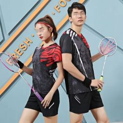 8 Couple Sets Badminton Wear for Men and Women with T Shirt and Shorts